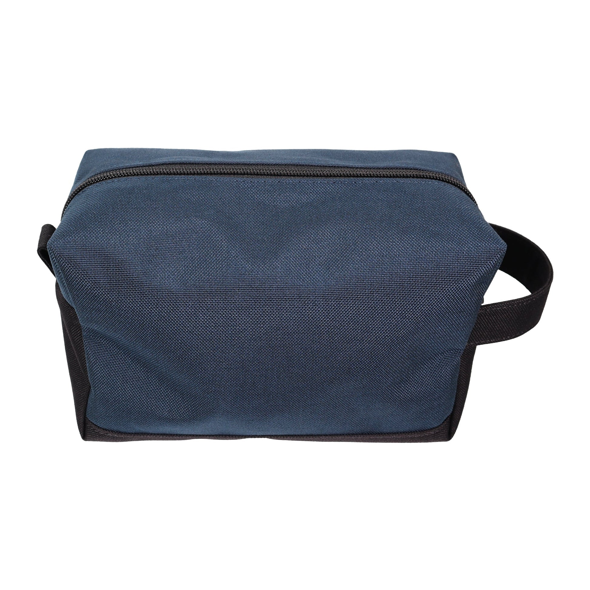 Navy Blue and Black Tall Canvas Toiletry Bag
