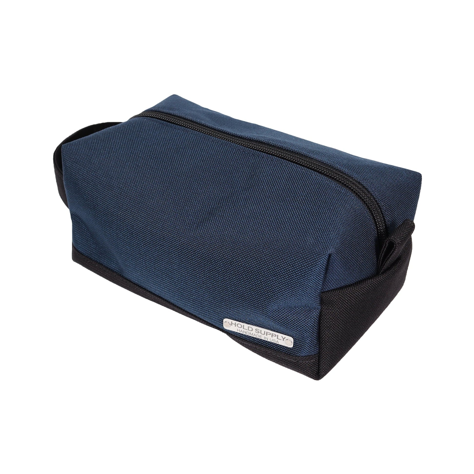 Navy Blue and Black Canvas Toiletry Bag