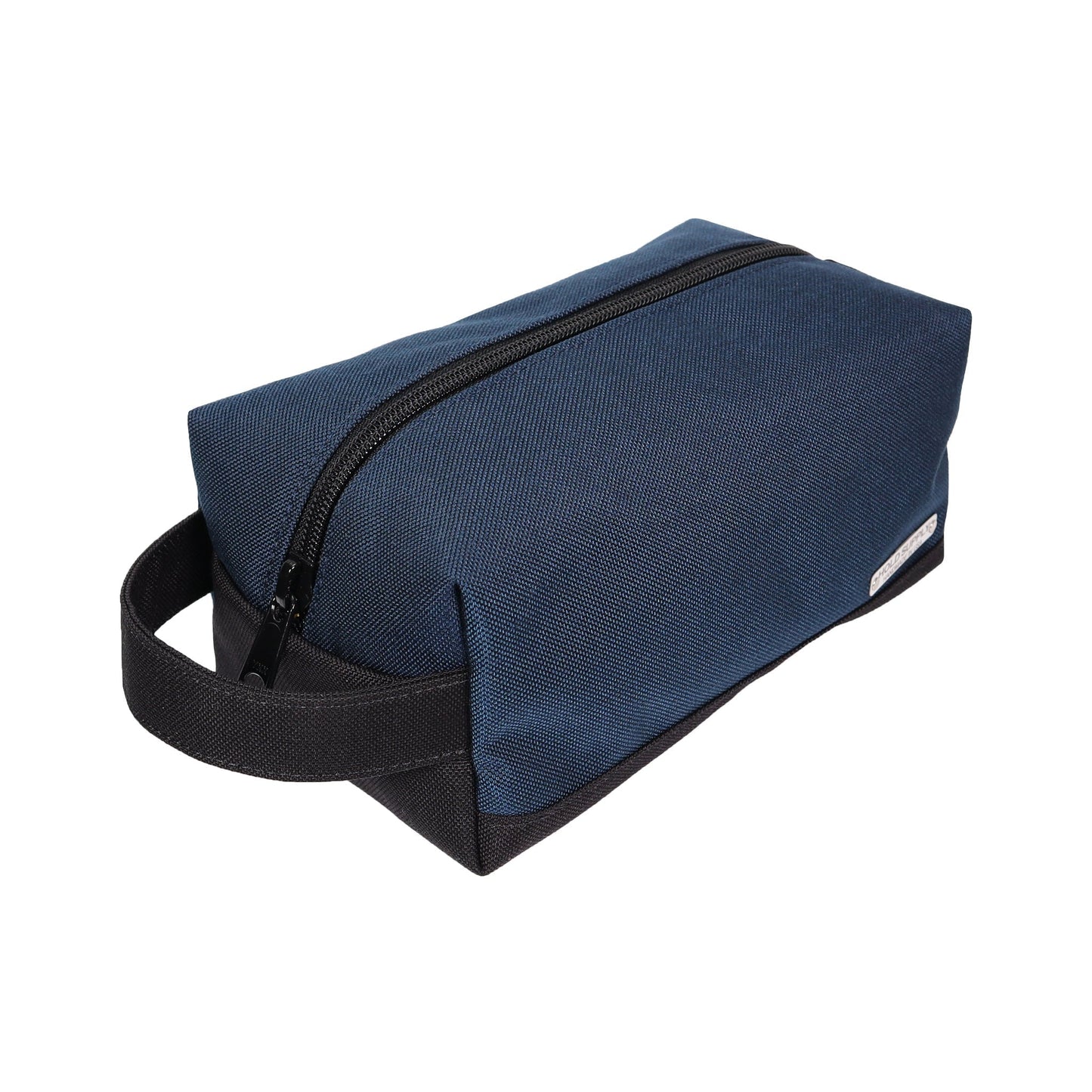 Navy Blue and Black Canvas Toiletry Bag