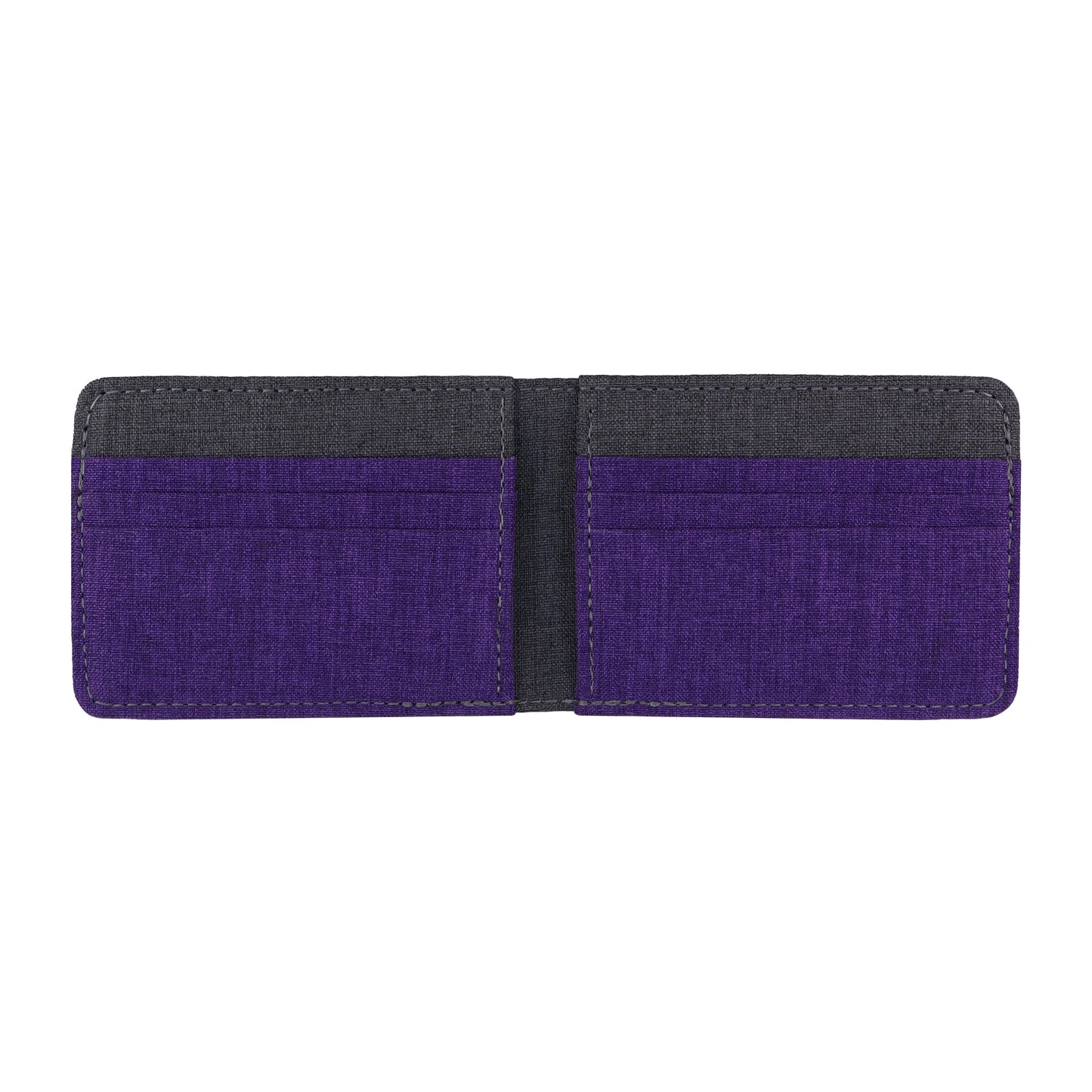 Purple and Gray Fabric Bifold Wallet