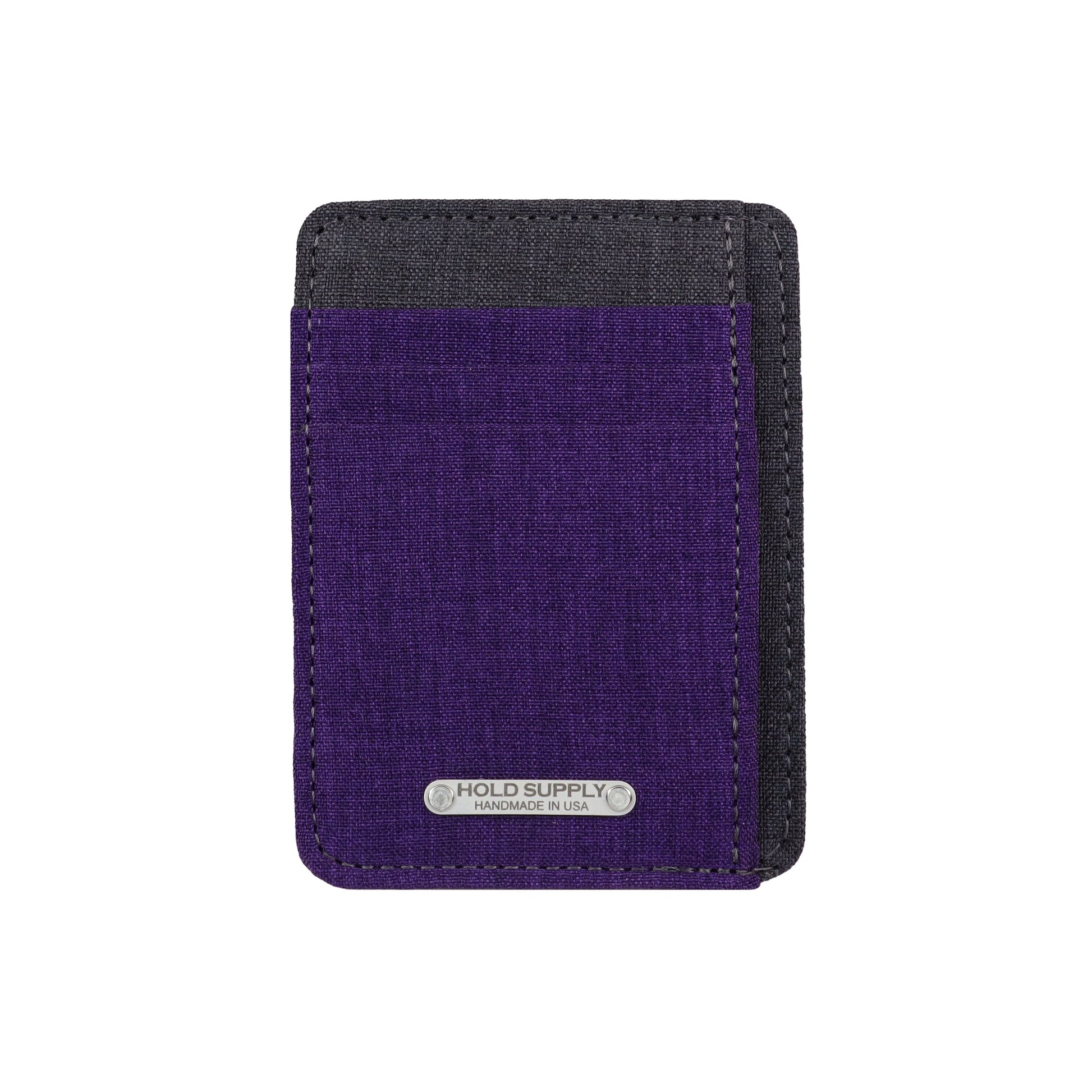 Purple and Gray Fabric Front Pocket Wallet