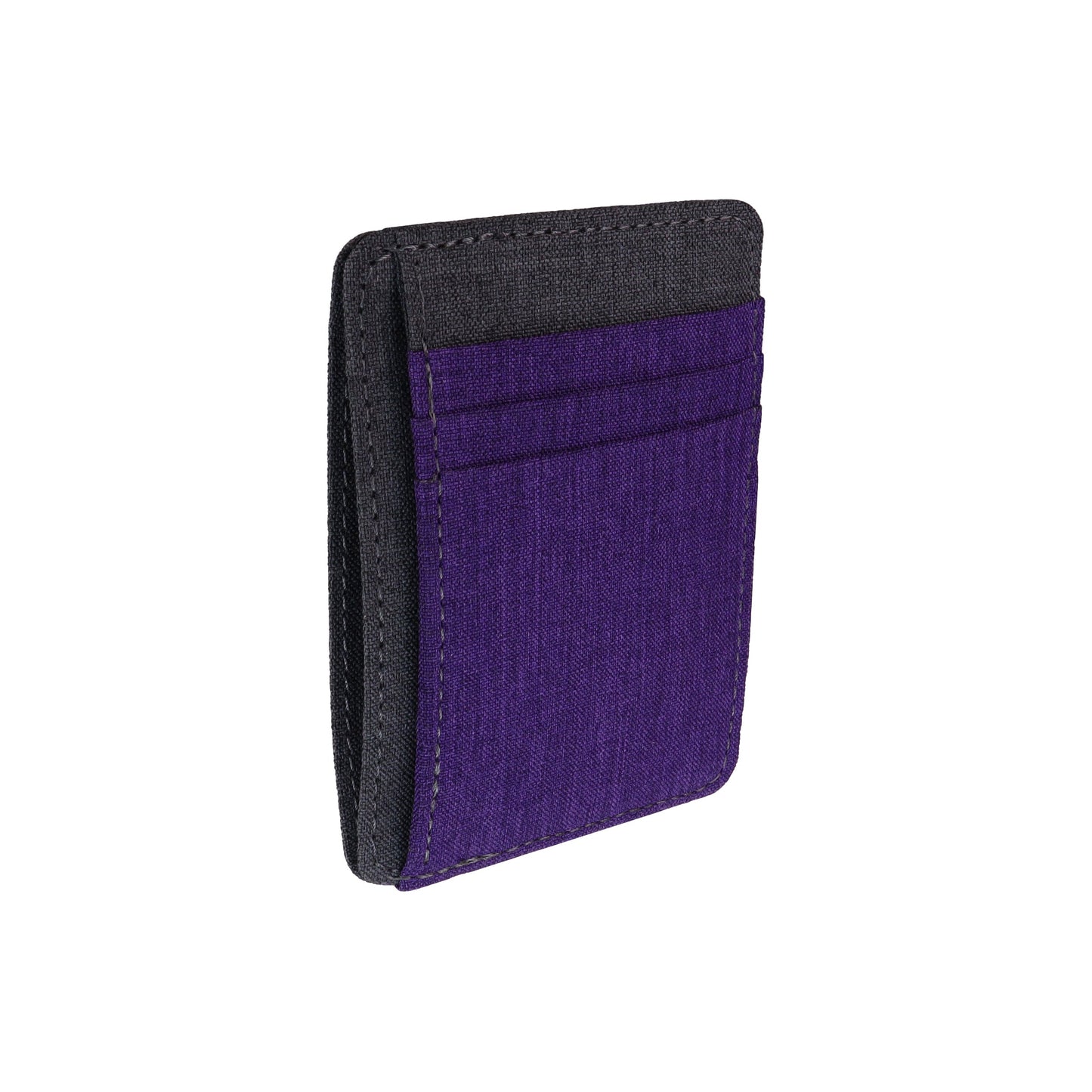 Purple and Gray Fabric Front Pocket Wallet