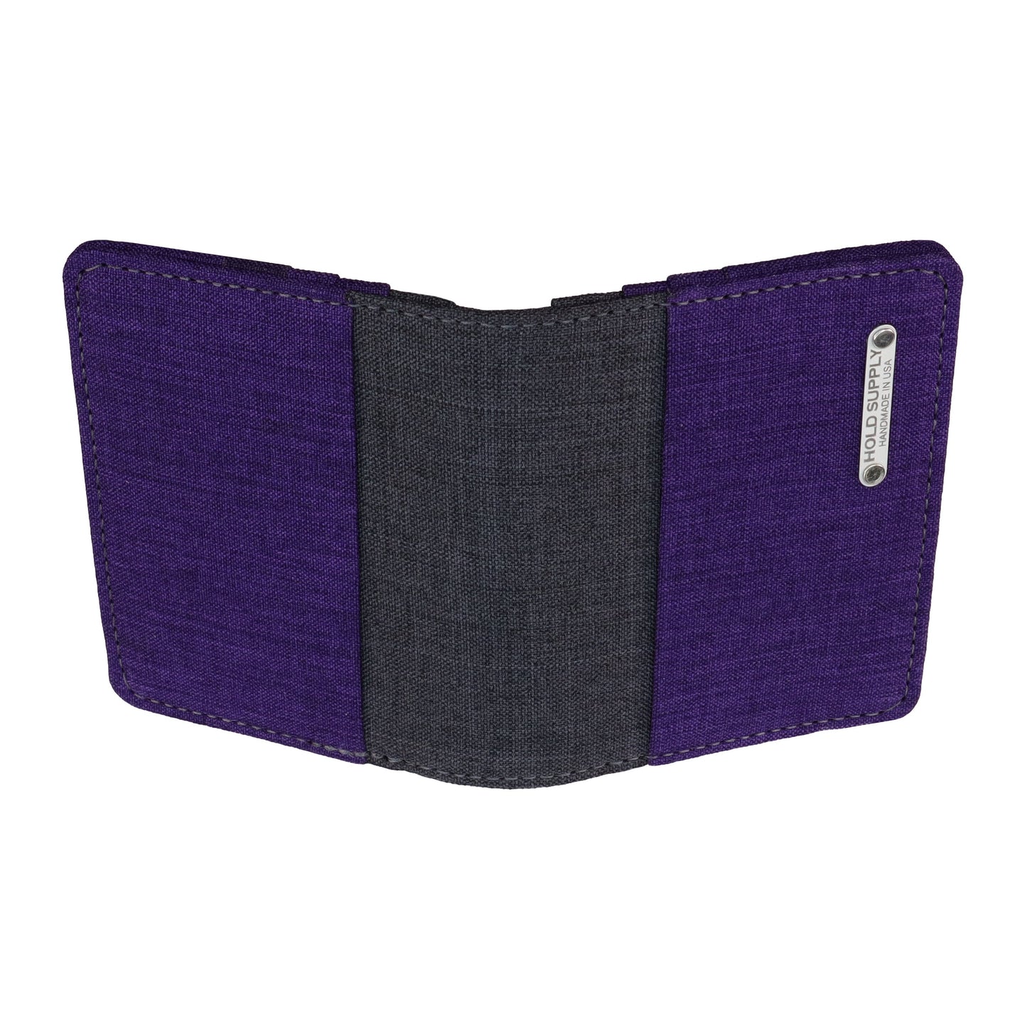 Purple and Gray Vertical Bifold Wallet