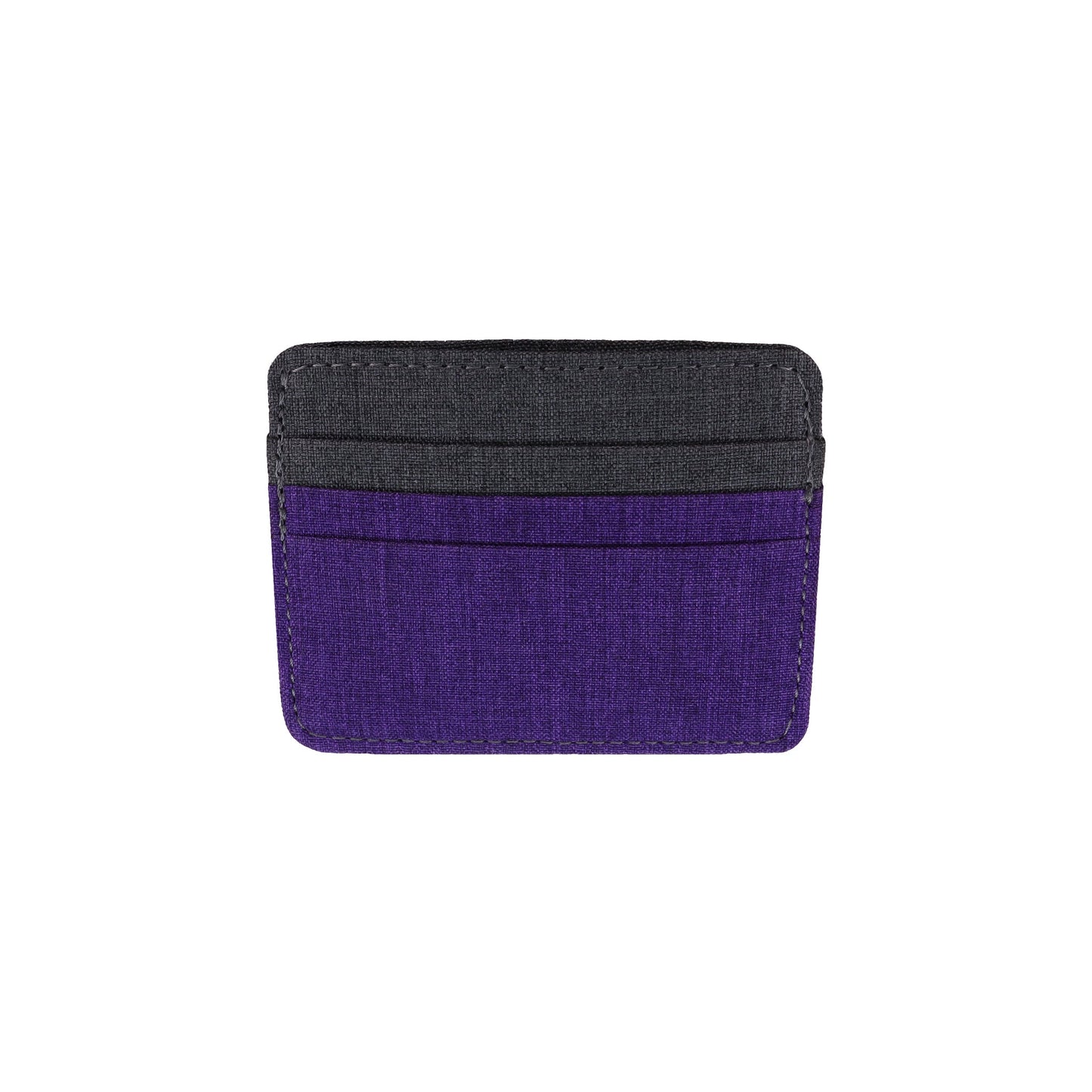 Purple and Gray Polyester Fabric Card Holder Wallet