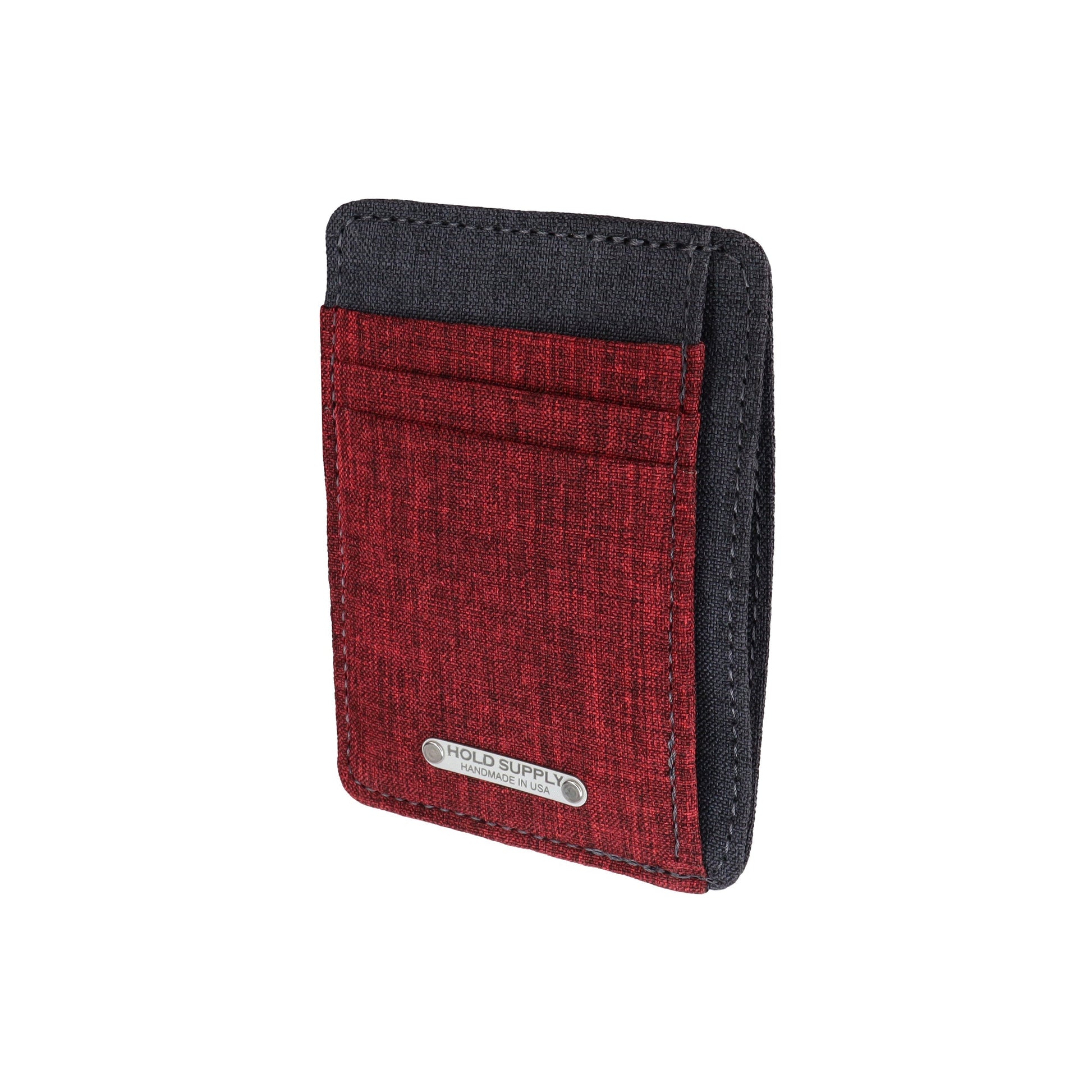 Red and Gray Fabric Front Pocket Wallet