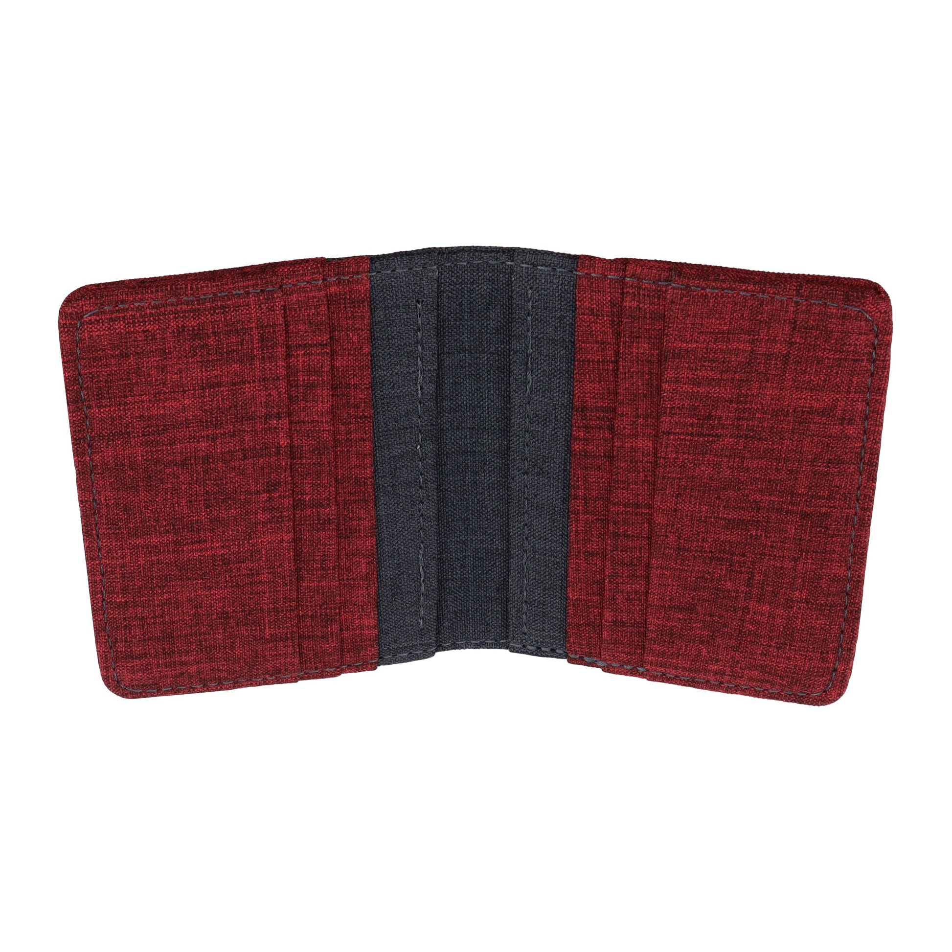 Red and Gray Vertical Bifold Wallet