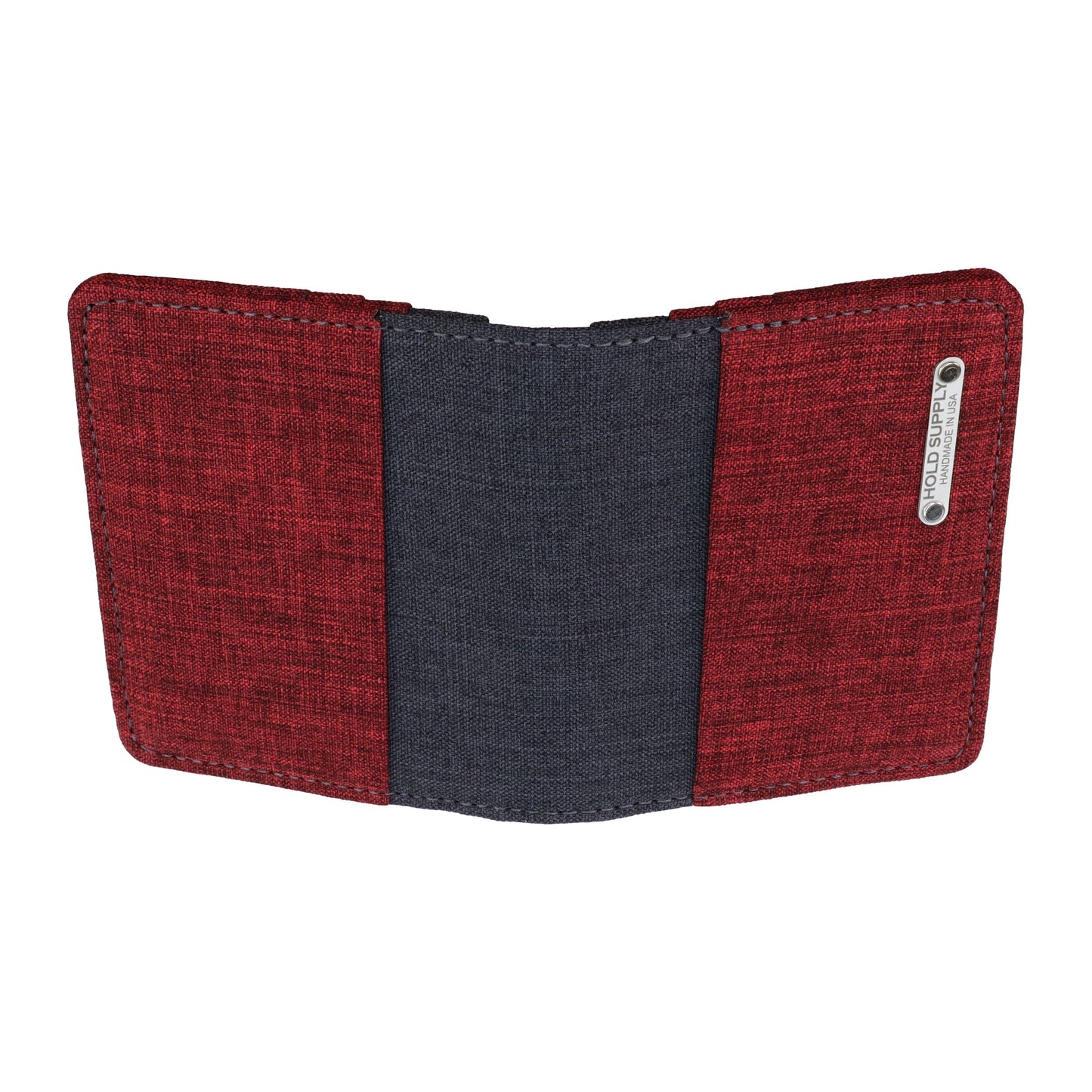 Red and Gray Vertical Bifold Wallet