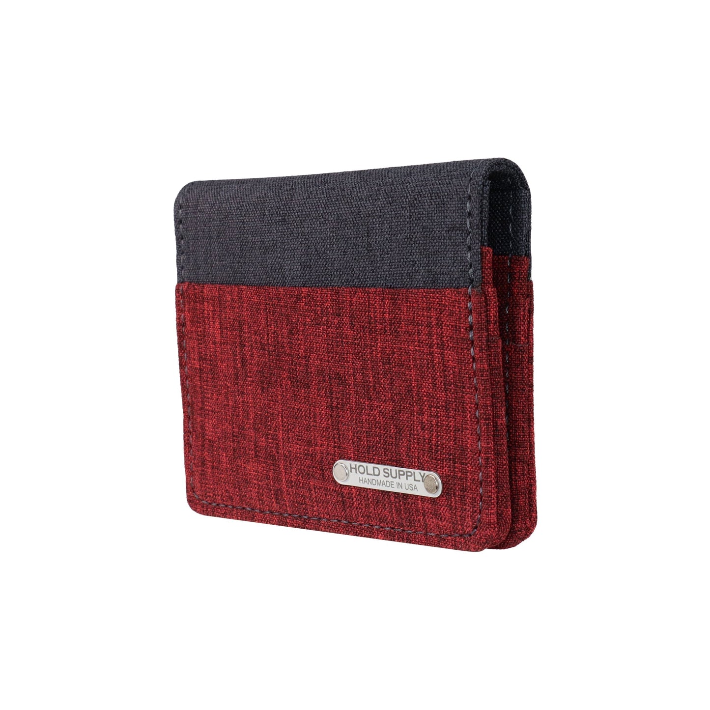 Red and Gray Vertical Bifold Wallet