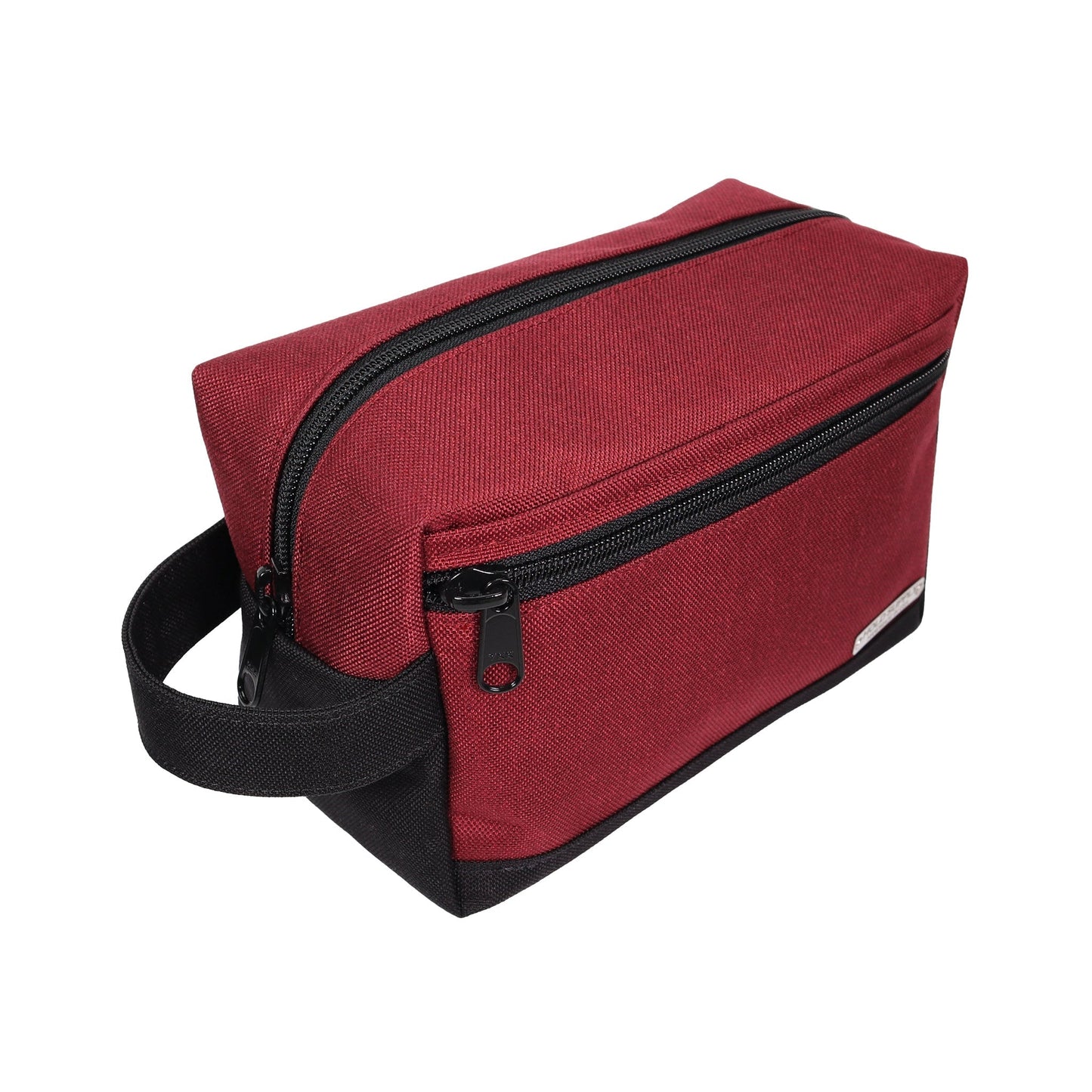 Red and Black Tall Canvas Toiletry Bag