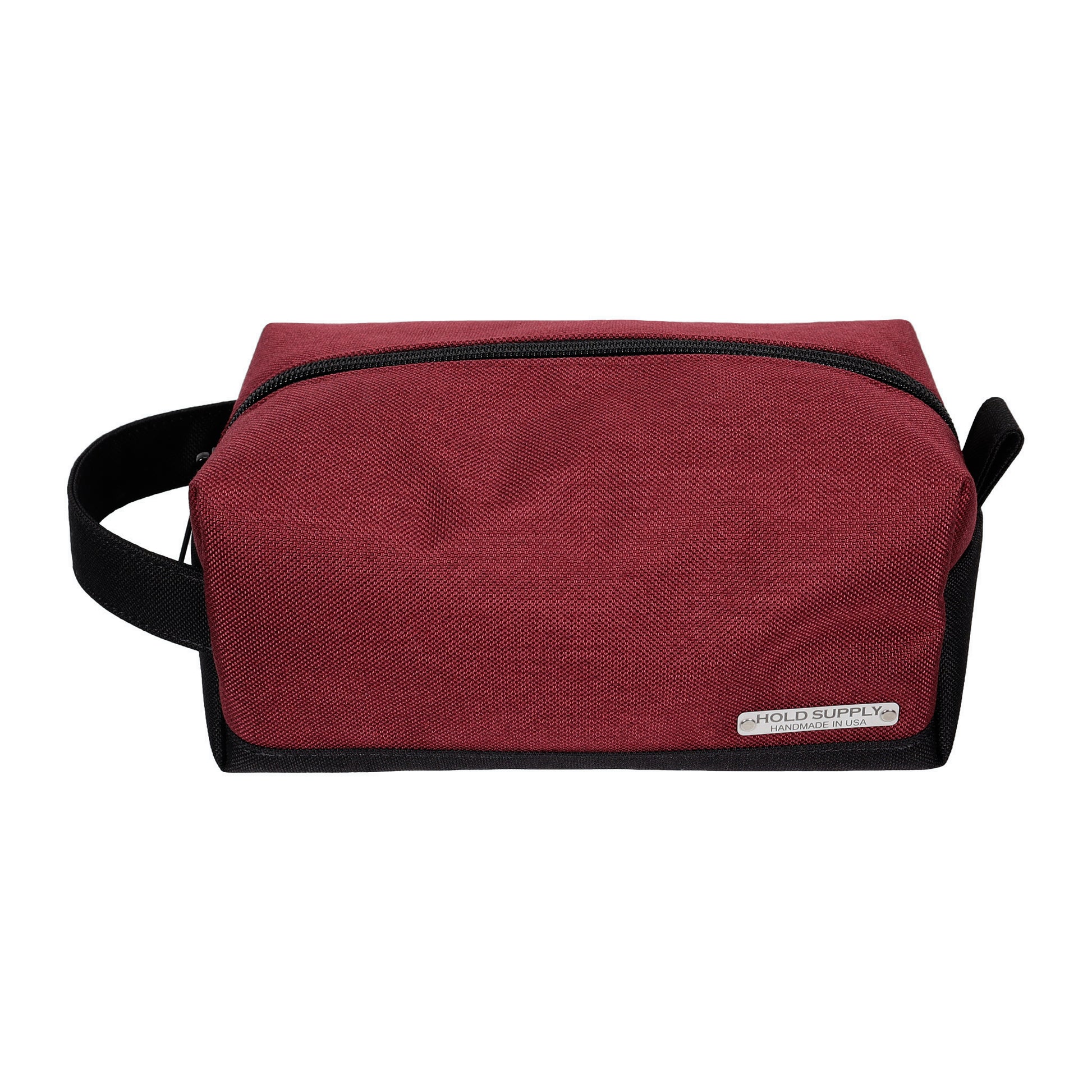 Red and Black Canvas Toiletry Bag