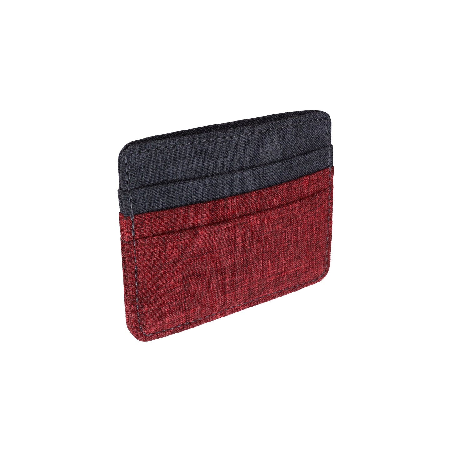 Red and Gray Polyester Fabric Card Holder Wallet